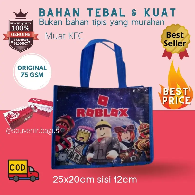 Tas Ultah Roblox (10 pcs) Tas Souvenir Ulang Tahun Roblox Murah Terlaris Goodie Bag Game Roblox Jakarta 2