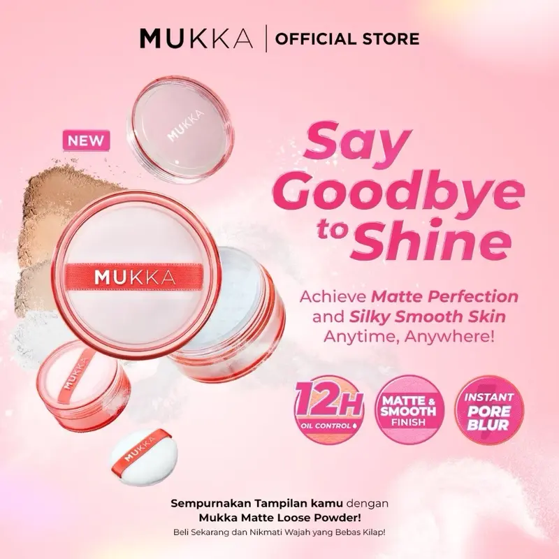MUKKA - Matte Loose Powder - Bedak Tabur Lembut Ringan Blurry Finish 1