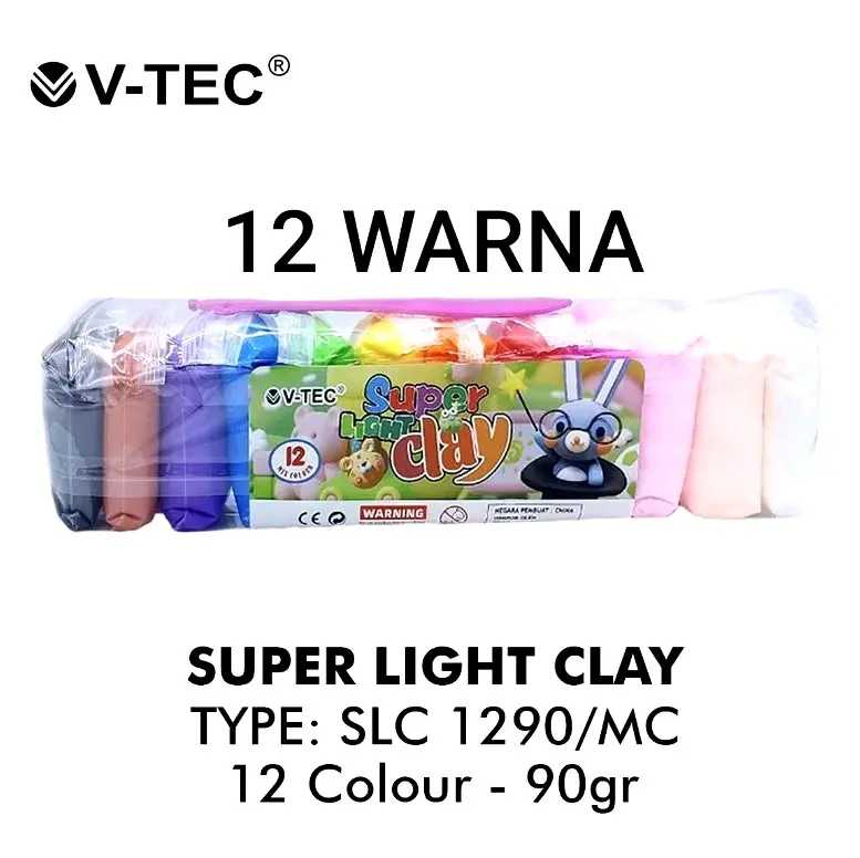 Light Clay V-TEC 12 warna lilin mainan edukasi anak