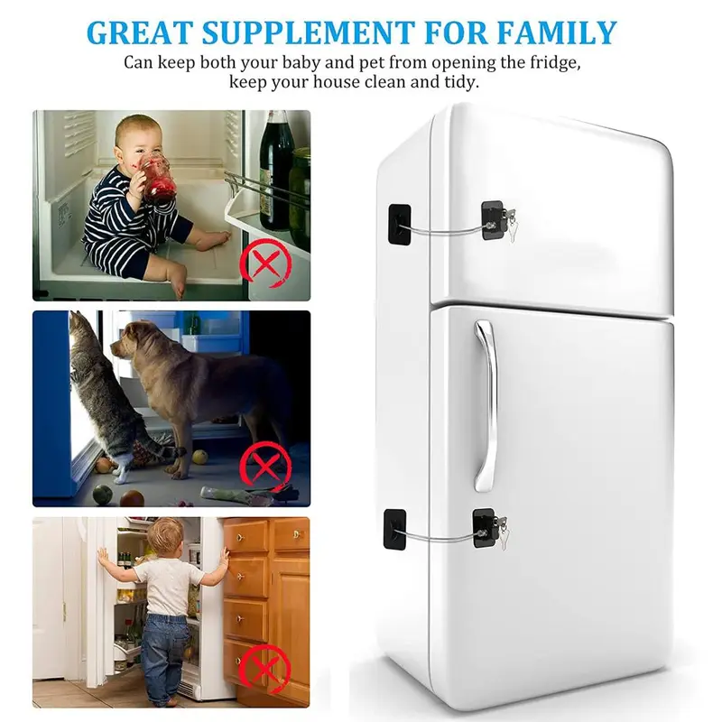 Khóa tủ bảo vệ trẻ em, cho cửa sổ, tủ quần áo trượt, tủ lạnh, với chìa khóa kim loại hoặc khóa mã, mật khẩu kỹ thuật số, khóa tủ 4