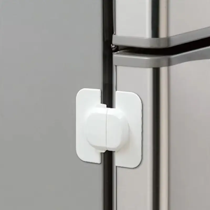Kunci Kulkas Laci Lemari Pengunci Tambahan Pengaman Bayi Cabinet Safety Lock Door Tempel Serbaguna Putih 3