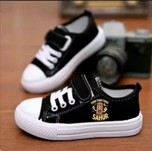 Zan Sport Sepatu Sneaker Anak dan Dewasa Sepatu Sekolah Motif Tung Tung Sahur Prepet Tali Hitam Murah Lucu Berkualitas