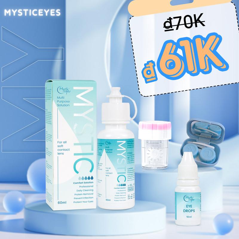 60ml 120ml nước ngâm len nước ngâm kính áp tròng+10ml thuốc nhỏ mắt dung dịch nhỏ mắt+máy rửa lens+hộp đựng lens