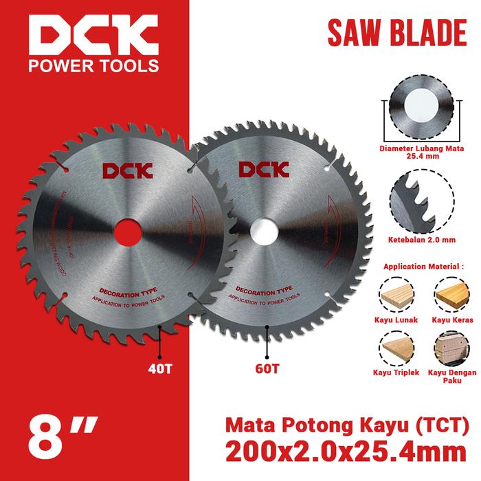 Gambar DCK Saw Blade (TCT) 8 Inci / Mata Potong Kayu 200 mm dari DCK Power Tools Indonesia Kota Administrasi Jakarta Barat Tokopedia