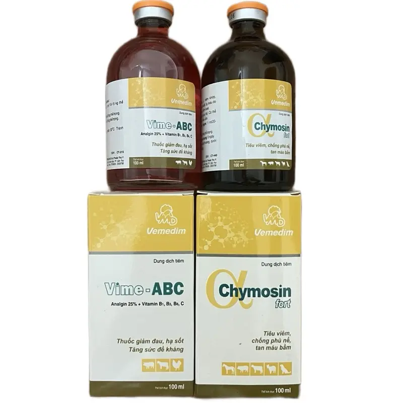 Phục hồi Gà Chọi sau đá Chymosin+vime-abc 100ml. Tiêu sưng chống phù nề, giảm đau hạ sốt cho gà hiệu quả cao