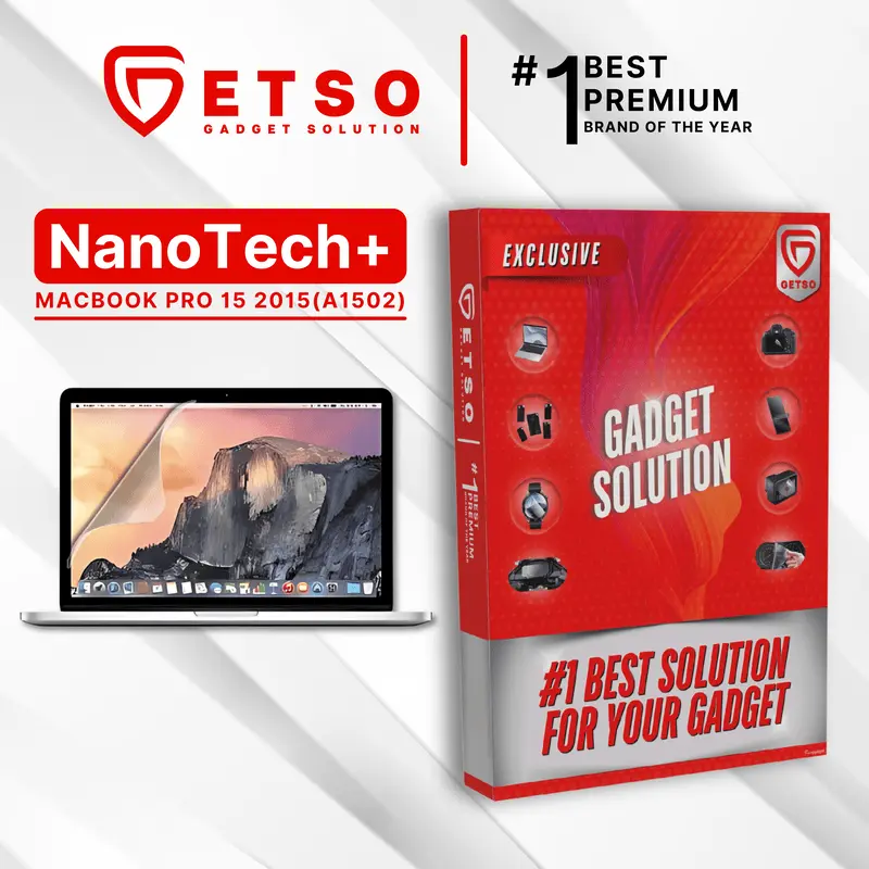 GETSO EPU BIO GENESIS Hydrogel for Apple Macbook Pro 15 2015 - A1502 / Screen Guard Protector (Nanotech+ 100% Recycle) Premium Hidrogel LCD LED Panel Full Layar Glass Cover Film HD Clear Bening Ultra Thin Self Healing Jelly Anti Gores Tempered