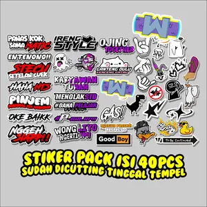 STIKER PACK ISI 40PCS STECU ENTENONO GAS HAHA HTS STIKER PACK SUDAH DICUTTING TINGGAL TEMPEL