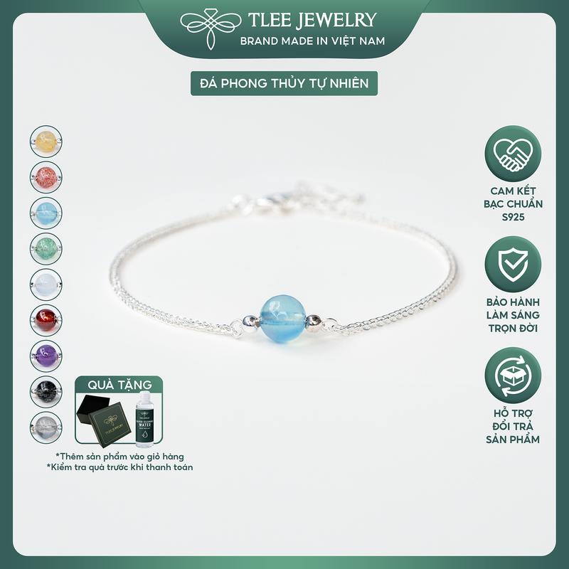  Vòng tay bạc nữ TLEE dây bạc 925 mix hạt đá và charm bi bóng TLEE JEWELRY LT0210 