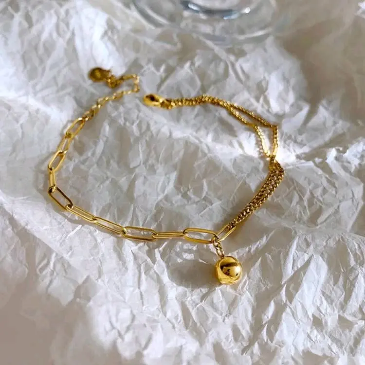 Gelang kaki G-1119 rantai gold titanium anti karat 4