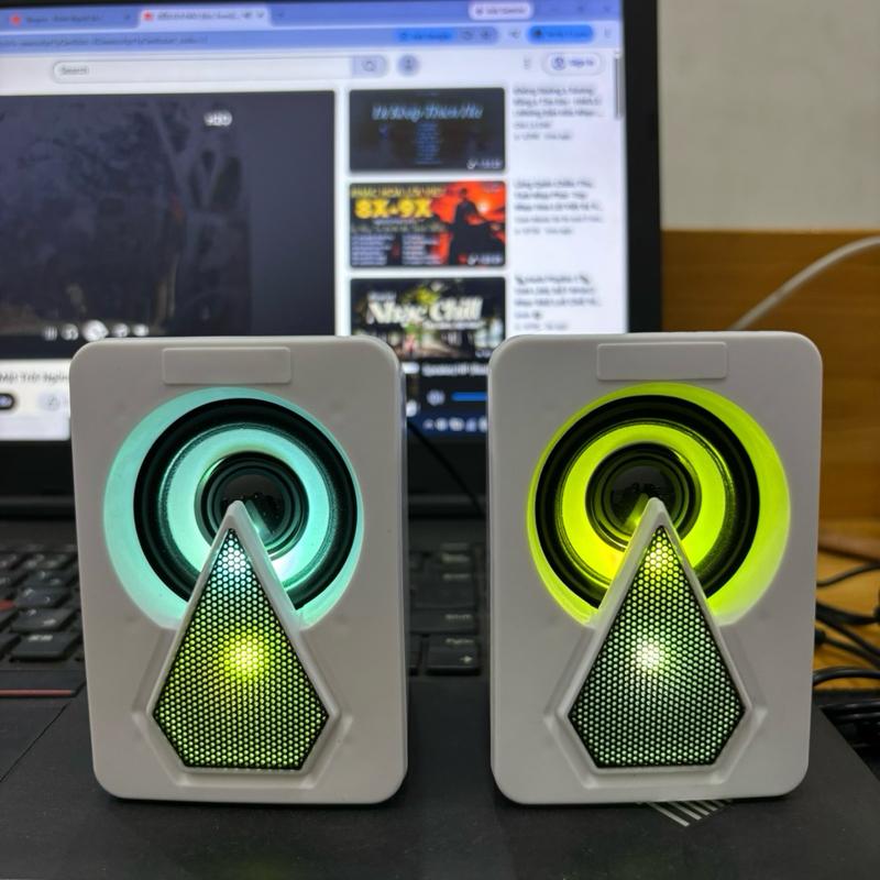 Loa mini 2.0, Led nhiều màu (Màu trắng)