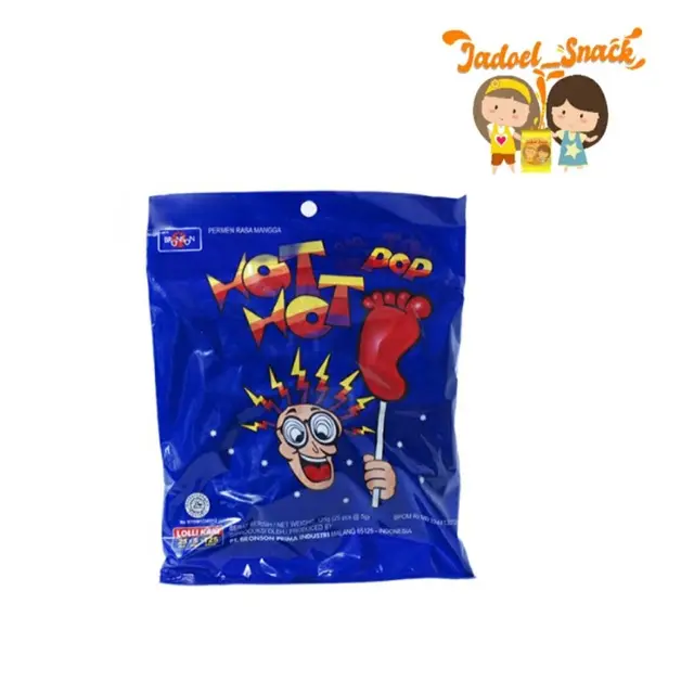 PERMEN KAKI - HOT - HOT POP isi 25 PCS X 5GR by Jadoel Snack Bag Candy Food Lollipop Makanan Manis