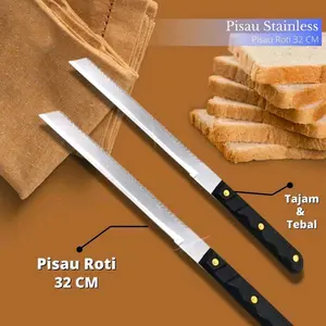 Pisau Roti Panjang Bergerigi Warna Ukuran 32 Termurah untuk Dapur Anda