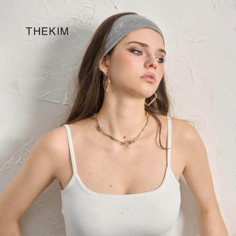 THEKIM Băng đô nhiều màu chất liệu soft rib 100% cotton co giãn mềm mại băng đô thêu logo TK A338