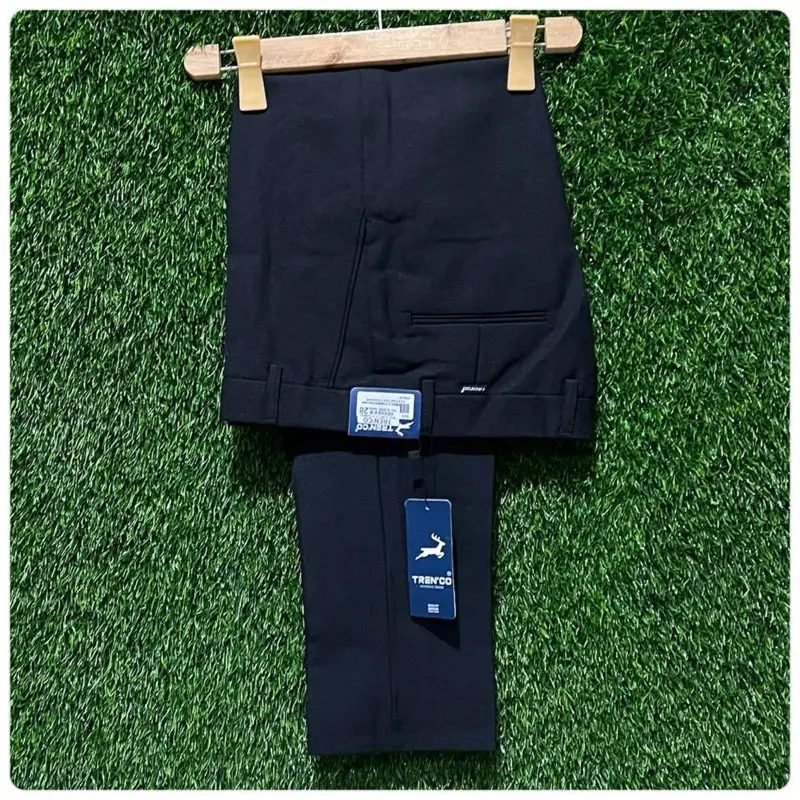 TRENMAN Celana Kantor Formal Kerja Bahan Dasar Pria Slimfit HITAM 27-38 Hitam 1