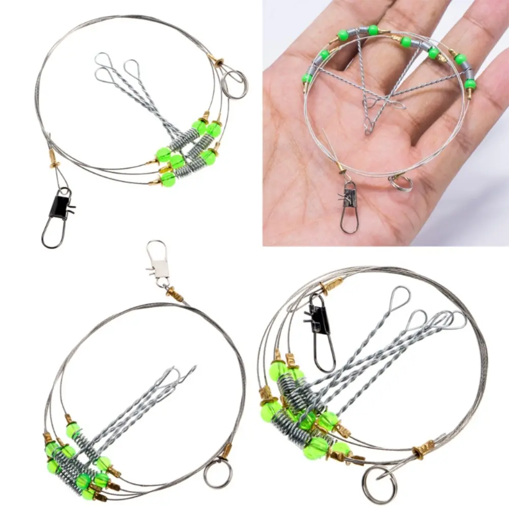 Fishing Wire Stainless Steel Fishing Hooks Anti-Winding Swivel String Fishing Wire Wire Leader Wire Leader Fish Hooks Stainless Steel Anti-Winding Swivel String Fishing Hook Fishhooks