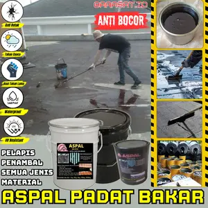 Lem Pelapis Anti Bocor Rembes Aspal Bakar Padat Penambal Genteng Untuk Semua Jenis Material Kemasan 1 Kg
