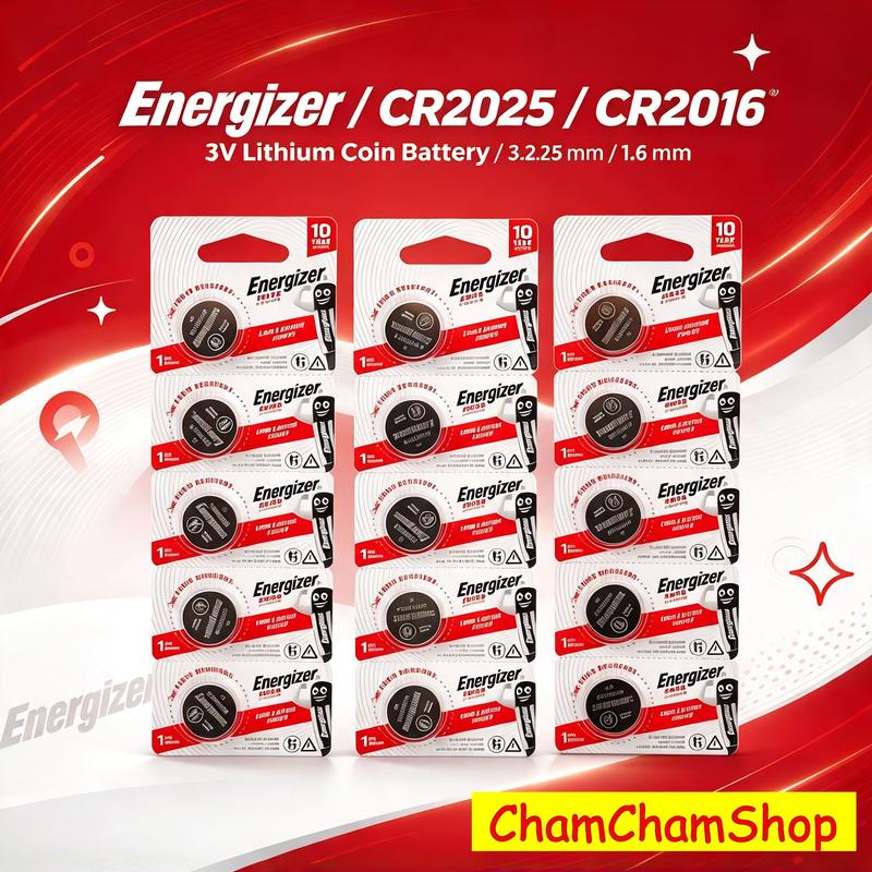 Pin Cúc Áo Lithium 3V Energizer CR2032/CR2025/CR2016 – Vỉ 5 Viên