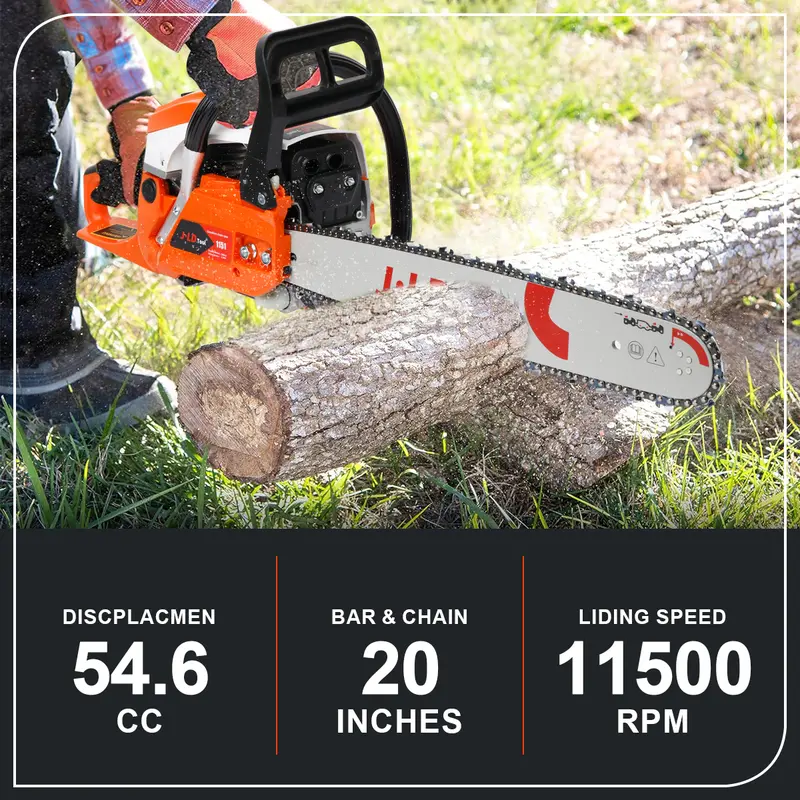 JLD Gergaji Mesin Chainsaw 54.6CC Mesin Potong Kayu Mesin Chainsaw 20inch Pohon Kayu Kualitas Sinso Mini Potong 2 tak Mesin chainsaw Gergaji Potong Pohon Kayu GERGAJI MESIN Pisau Gergaji jld senso 7