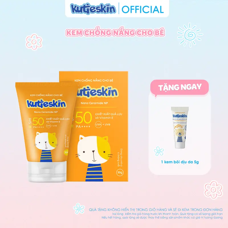 Kem chống nắng cho bé Kutieskin 30g SPF 50 PA++++