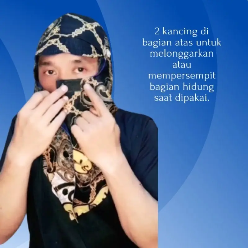 Topi Kerpus Proyek Mancing Jepang Las Sebo Anti Panas Matahari Tipe Besar 7 Kancing Ceplek 6 Perekat Bahan Katun 2 Lapis Adem Nyaman Motif Batik Bolak Balik 3