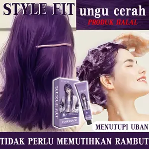Cat Rambut Ungu Anggur Halal Sensitif,Diterima Oleh MUI.cat rambut,hair color.Formula Lembut untuk Kulit Kepala Sensitif.cat rambut hair color,warna rambut tanpa bleaching,cat rambut garnier,warna rambut,Pewarna rambut abu-abu 200ML.