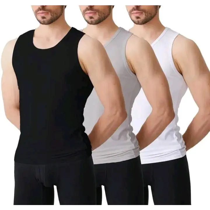 Paket 6 Pcs Kaos Baju Dalam Pria Singlet Yukensi Dewasa Polos Cotton Hitam Putih - Oblong, Tank, Katun, Atasan, Cowok Keren Slim Vit S-M-L-XL Fit warna mix kutang 7