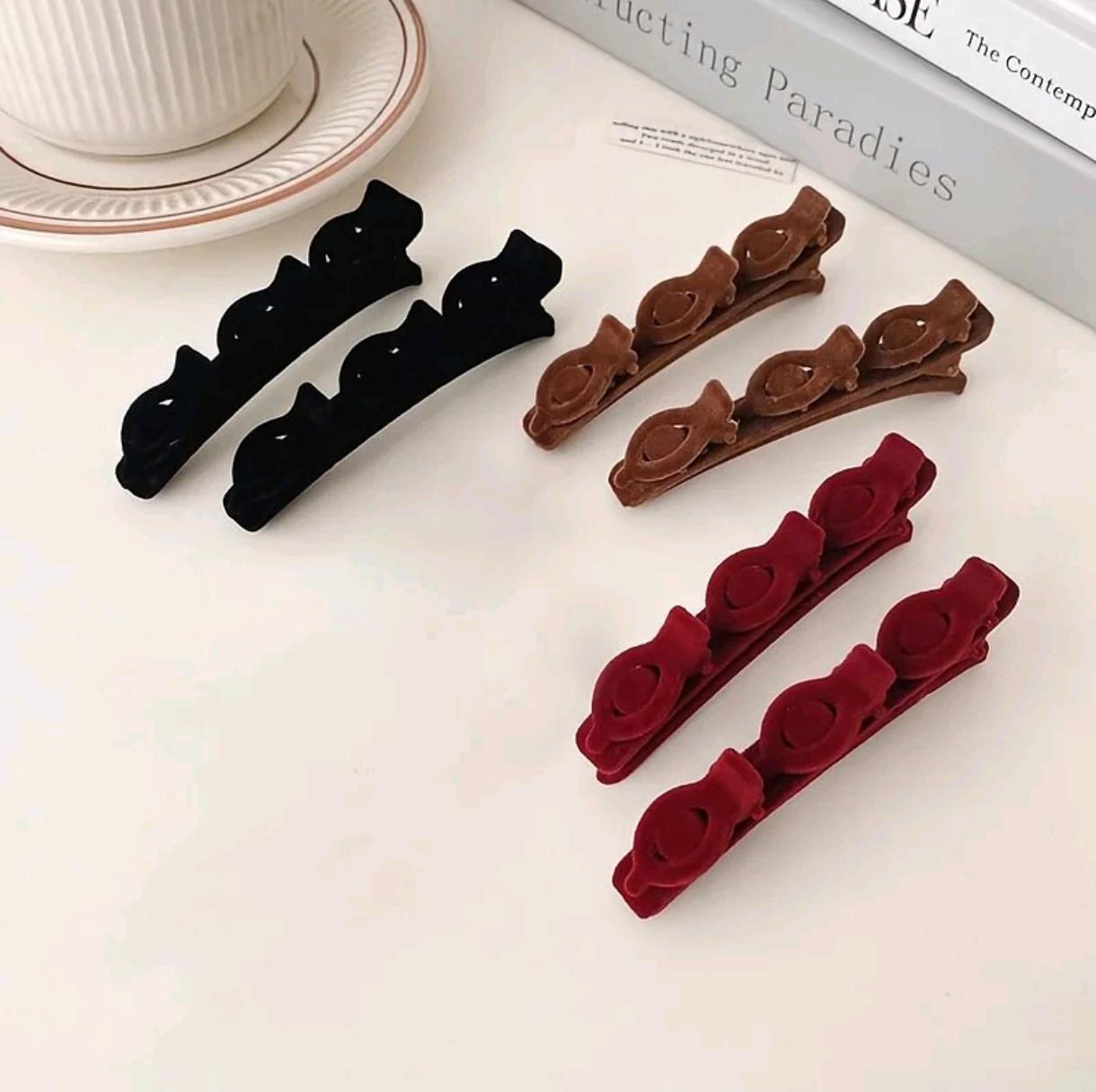 Klip Rambut Jepit Rambut Lucu Layer Kepang Elegan Velvet Hair Clips  Jepit Rambut Anti Geser