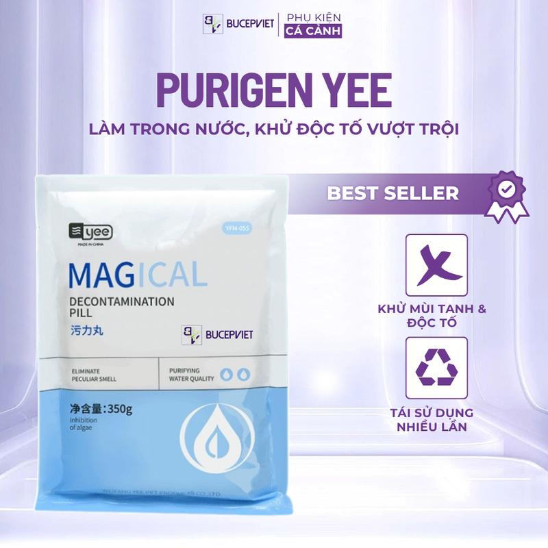   Có Sẵn Túi  Vật liệu lọc Purigen YEE - Làm trong nước hấp thụ màu lũa và xử lý độc tố trong nước siêu tốc 