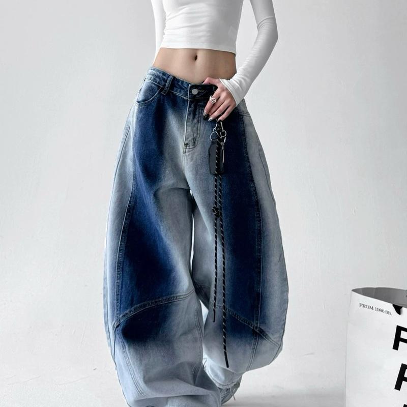 Quần kaki/ jean nữ dài cạp trễ ống rộng kiểu dáng HipHop, quần jeans nấm nữ tôn dáng phong cách Y2K_K80