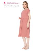 Gambar Dress Hamil Menyusui Busui Friendly Bukaan Kanan Kiri - maroon dari Baju Hamil Menyusui Happymomma Kota Tangerang Selatan 3 Tokopedia