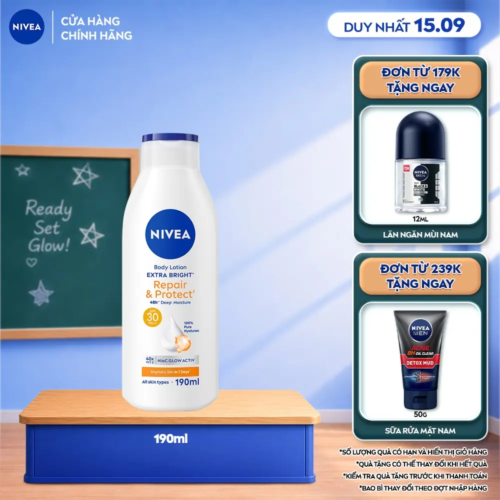 Sữa Dưỡng Thể Nivea Extra Bright Phục Hồi & Chống nắng 200m/350ml - 99562/88311