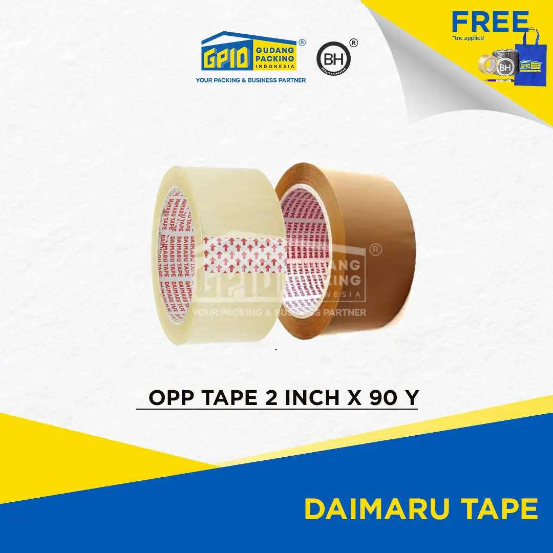 DAIMARU - Lakban 2 inch / 48mm x 90y / 100y Bening / Coklat