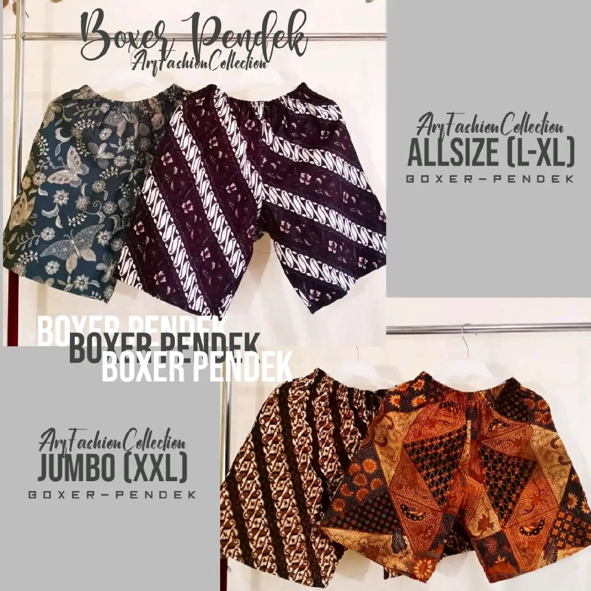 Celana Boxer Pendek Batik Dewasa Pria dan Wanita Dengan Berbagai Varian Motif Cocok Buat Santai | Bahan Katun di Pakai Nyaman Karet Melar Panjang