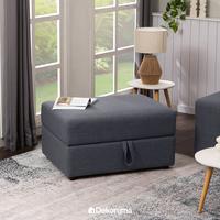 Gambar Dekoruma Michi Storage Sofa Stool Kain | Sofa Penyimpanan Barang - Abu-abu Tua dari Dekoruma Official Store Kab. Bekasi 4 Tokopedia