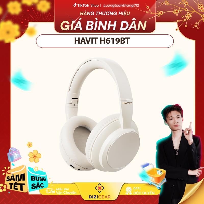 Deal Độc Quyền KOC Lương Toàn Thắng Headphone Bluetooth HAVIT H619BT Driver 40mm BT5.4 3 Chế Độ EQ Nghe Đến 20H - Chính Hãng BH 12 Tháng
