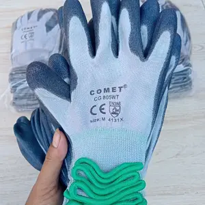 sarung tangan kerja comet abu lapis karet buwat segala pekerjaan 1 pak isi 12 pasang