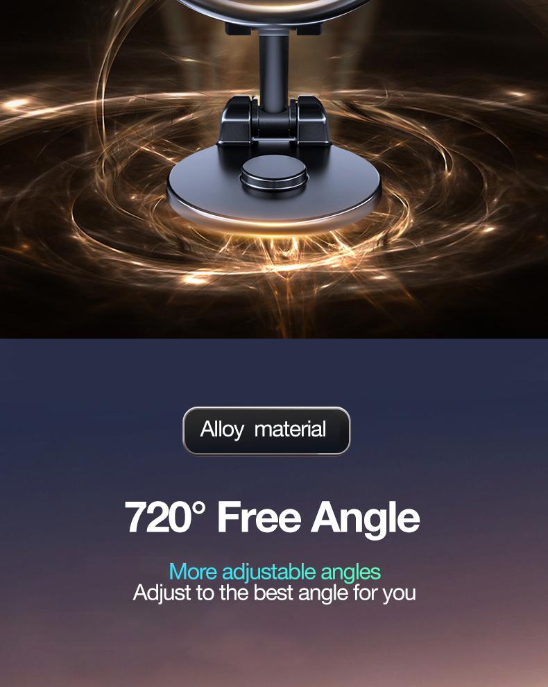 Product Introduction of Sanptoch For Magsafe Foldable Car Mount 360°Rotatable Adjustable Magnetic Phone Holder For iPhone 14 13 12 Pro Max Mini Alloy Cellphone Holder For Car 8