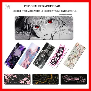 Gaming Mouse Pad Cool Monochrome Extra Large Anime Mouse Pad Laptop Keyboard Pad Non-Slip Base Design Thickened Locking Edge Premium Desktop Mat MousePad Aesthetic.2