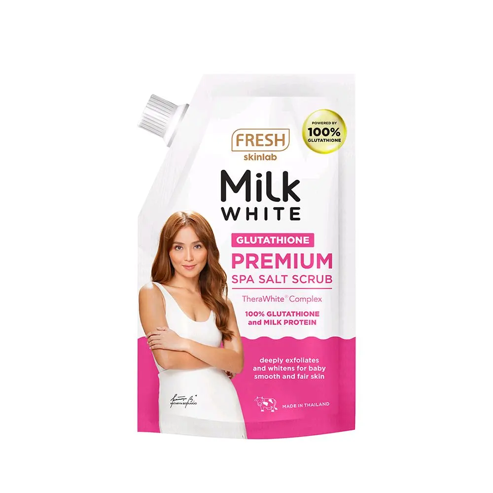 MILK WHITE GLUTATHIONE PREMIUM SPA SALT SCRUB 350G, 100% GLUTATHIONE & MILK PROTEIN Body Care Skincare