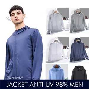 Jaket Olahraga Anti UV Pira Baju Olahraga UPF50+Jaket Jogging Anti Matahari Breathable Outdoor Running