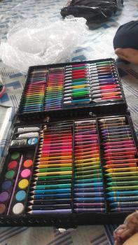 Product Review of YK 168PCS Super Mega Art Set Kids Learning Coloring Drawing Painting Set Crayon Brush Pen Set Marker Water Color Office Stationery from o**️ 1