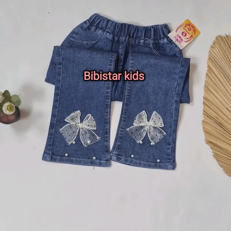 Celana Jeans Anak Perempuan Import Model Terbaru dengan Motif Lucu dan Bordir 3D Celana Cutbray Fashion 8