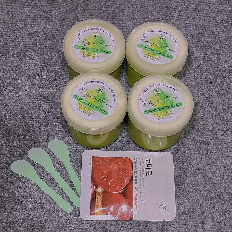 Combo 4 hộp Kem Body Dưỡng Thái, Kích Trắng Da Body, Khử Thâm, Maskup, Khách Nước (500gr)