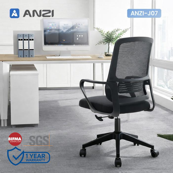 Promo ANZI J07-101 Kursi Kerja Ergonomis Hitam Bisa Reclining - Cocok ...