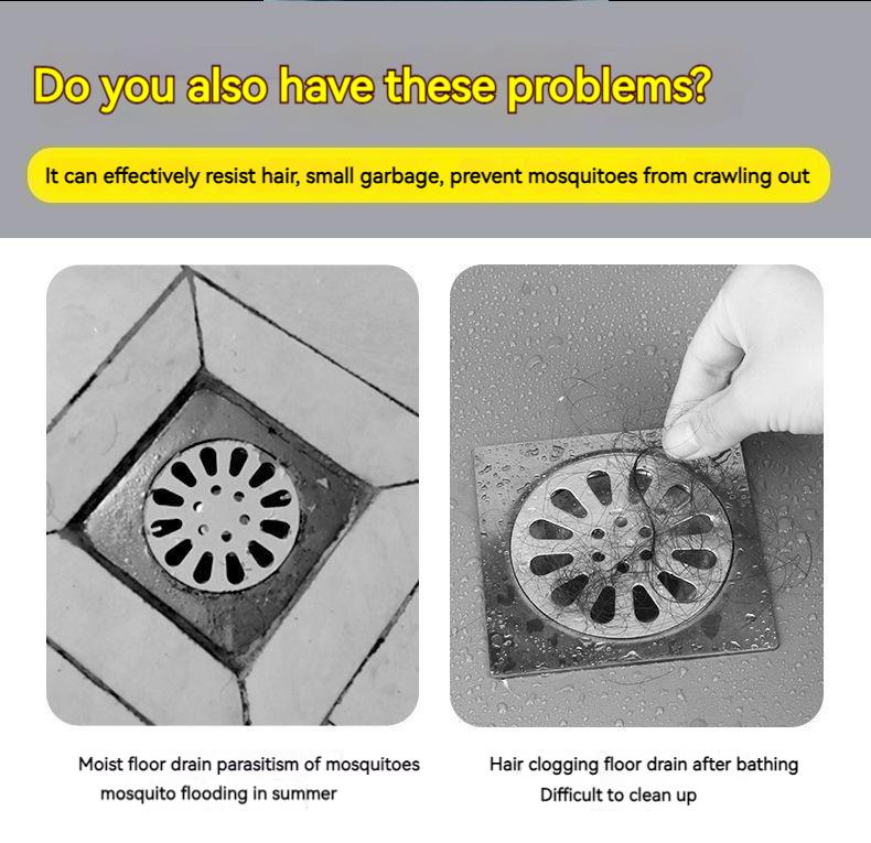 Product Introduction of Floor drain filter, bathroom bathroom sewer anti-clogging square grid sewer anti-insect hair filter 13