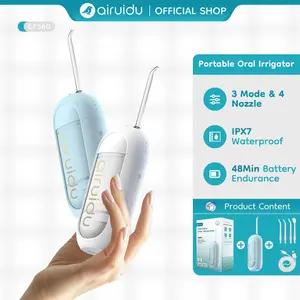 [COD&Local Delivery] Airuidu CF560 Benang Gigi Portabel Fashion Air Kebersihan Mulut Irigasi Gigi Irigasi Mulut Listrik Pintar 4 Nozel
