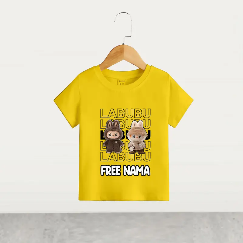 (GRATIS NAMA) KAOS ANAK L4bubu LENGAN PENDEK USIA 1-10th CATTON COMBED 5