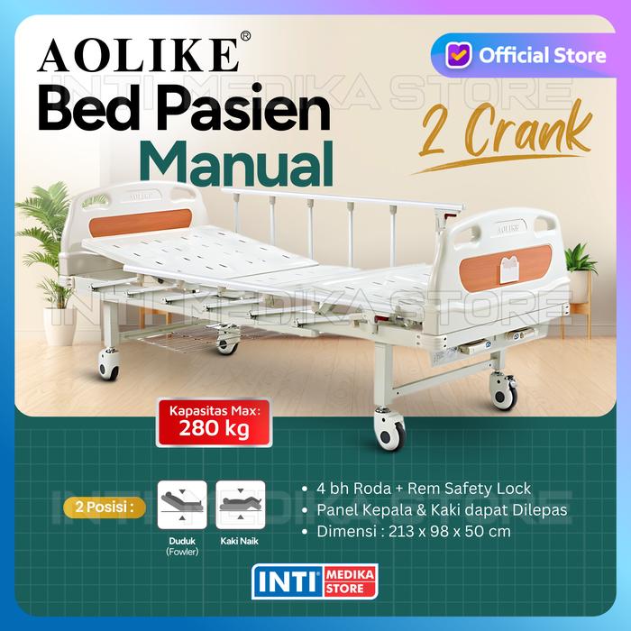 Gambar AOLIKE - Bed Pasien | Hospital Bed | Ranjang Pasien - 2 Crank, Matras Biasa dari INTI MEDIKA STORE Kota Bandung 4 Tokopedia