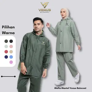Venus Raincoat Jas Hujan Setelan Celana dan Baju Anti Bocor Tebal Unisex PVC Waterproof Size M L XL XXL Mafia Mantel Venus Raincoat