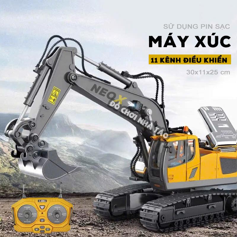  Máy Xúc Điều Khiển 11 Kênh Pin Sac Gầu Sắt Thế Hệ Mới Đồ Chơi Thông Minh Cho Bé Toy Chất Liệu Nhựa Hợp Kim Linh Kiện Điện Tử Sử Dụng Pin 1200mAh 3.7V Màu Vàng Tỷ Lệ 1:20 - Đèn 